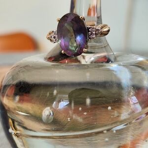Vintage 10k THL Gold Mystic Topaz Ring